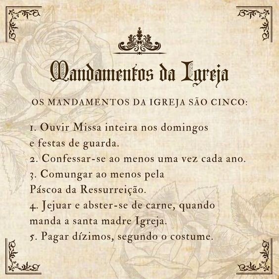 OS CINCO MANDAMENTOS DA IGREJA
