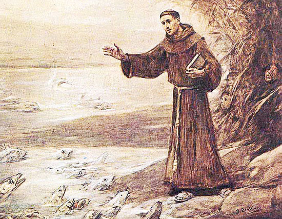 Santo Antonio prega aos peixes